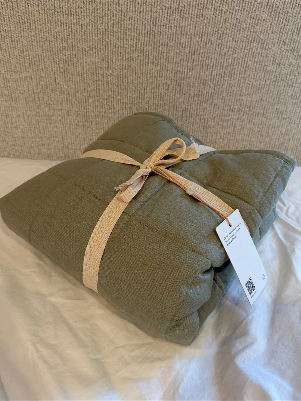Quince European Linen Box Quilted Sham Set Standard Willowleaf